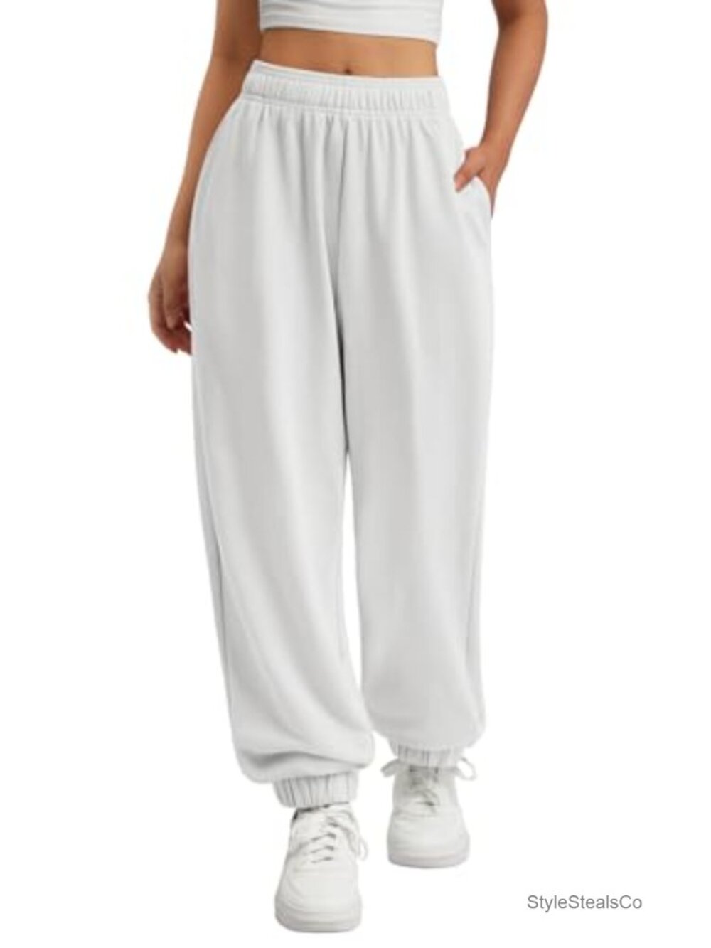 Women's High Waisted Baggy Sweatpants with Pockets Cotton Lounge Joggers